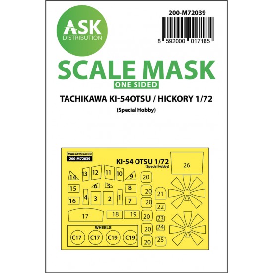 1/72 Tachikawa Ki-54OTSU / Hickory One-sided Paint Masking for Special Hobby