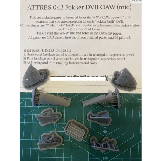 1/32 Fokker DVii Oaw Built Mid Cowling Panel Set for Wingnut Wings