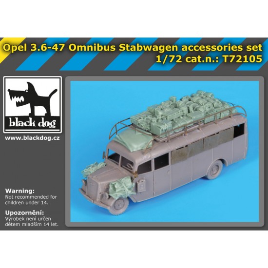 1/72 Opel 3.6-47 Omnibus Stabwagen Accessories Set for Roden #723