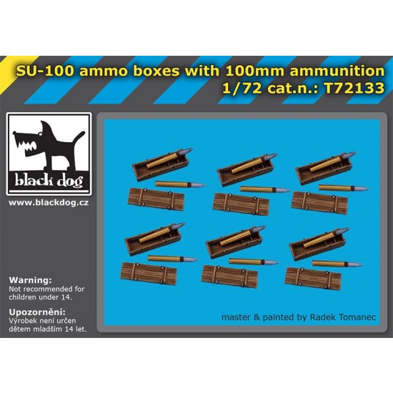 1/72 Su-100 Tank Destroyer Ammo Boxes w/100mm Ammunition