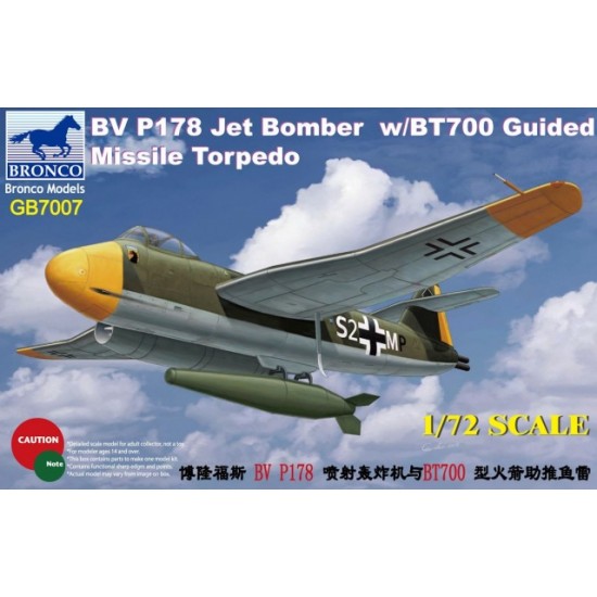 1/72 Blohm & Voss P.178 Jet Bomber with BT700 Guided Missile Torpedo