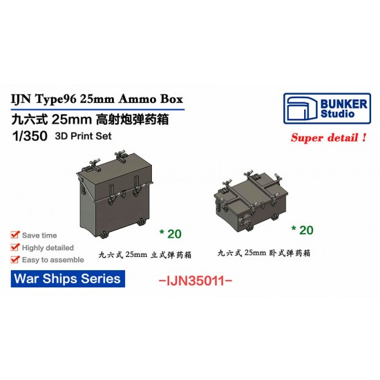 1/350 IJN Type96 25mm Ammo Box (40pcs)