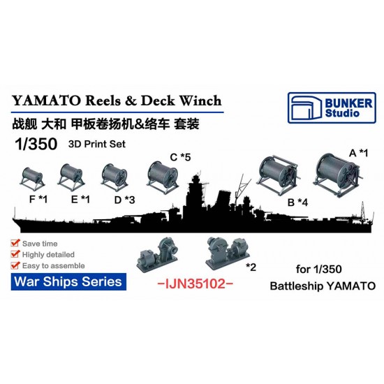 1/350 YAMATO Reels and Deck Winch 