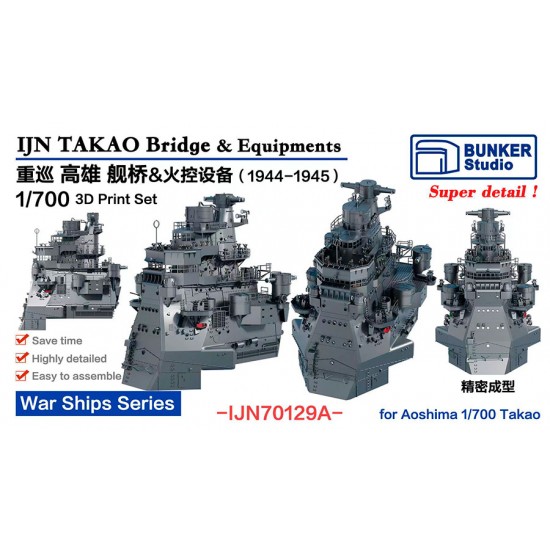 1/700 IJN TAKAO Bridge and Equipment (1944-45) for Aoshima kits