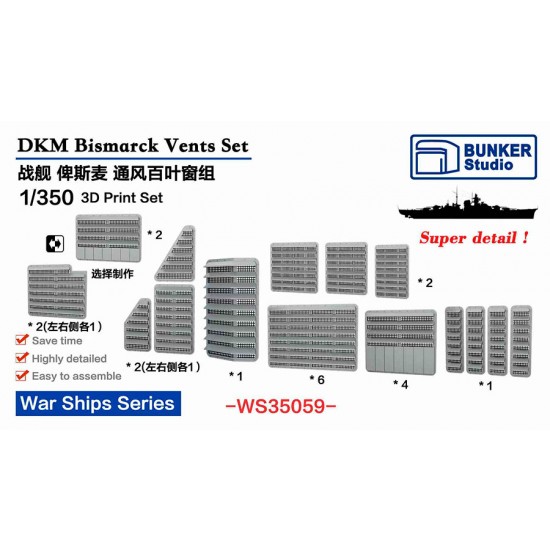 1/350 DKM Bismarck Vents Set