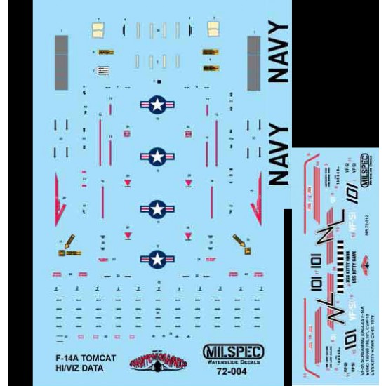 Decals for 1/72 VF-51 Screaming Eagles, F-14A, 1979