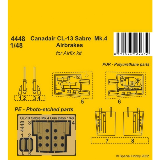 1/48 Modern Canadair CL-13 Sabre Mk.4 Airbrakes for Airfix kits