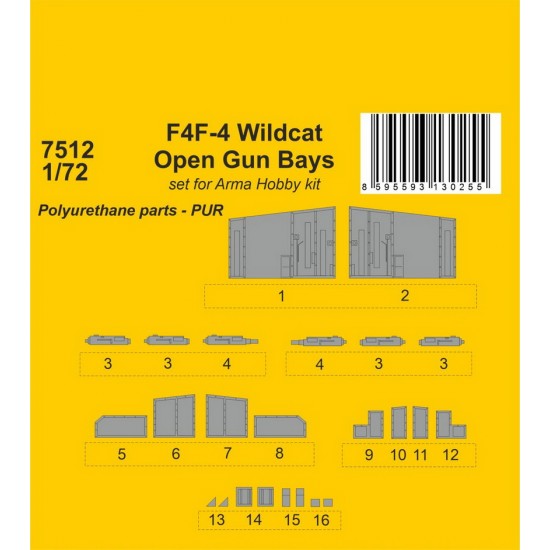 1/72 Grumman F4F-4 Wildcat Open Gun Bays for Arma Hobby kit