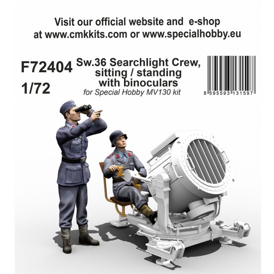 1/72 Sw.36 Searchlight Crew Sitting and Standing with Binoculars (2 figures) for CMK-MV130 Flak Sw-36