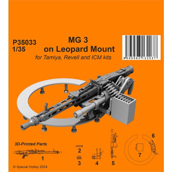 1/35 Modern MG 3 on Leopard Mount for Tamiya/Revell/ICM kits