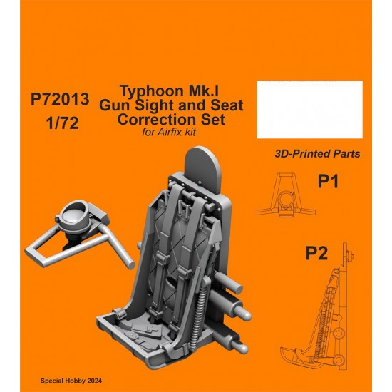 1/72 Typhoon Mk.I Gun Sight and Seat Correction Set for Airfix kits