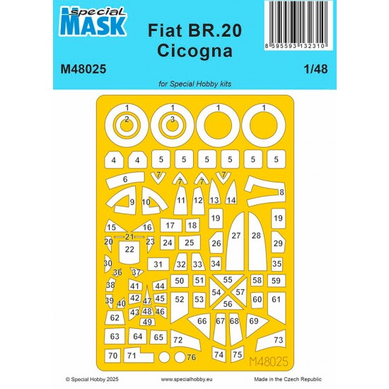 1/48 WWII Italian Fiat BR.20 Cicogna Mask for Special Hobby kits