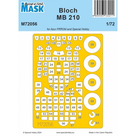 1/72 French Bloch MB.210 Paint Mask for Azur Frrom/Special Hobby kits