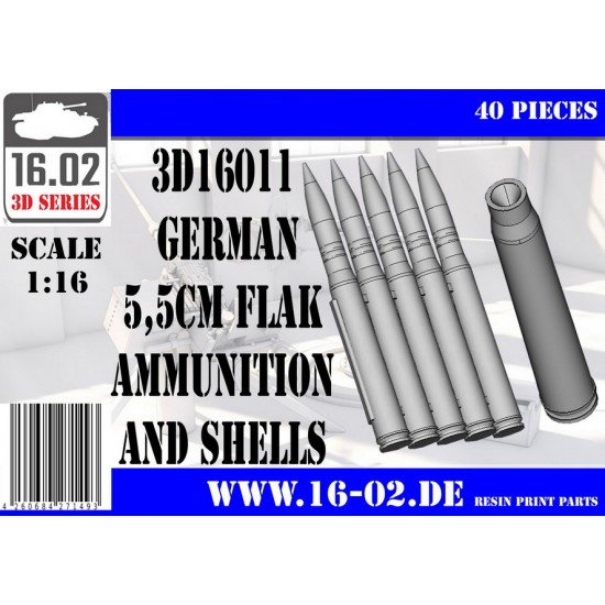 1/16 German 5.5cm Flak Ammunition and Shells