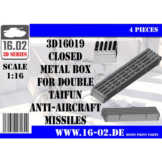 1/16 Closed Wooden Box for Double Taifun Anti-Aircraft Missiles (4pcs)