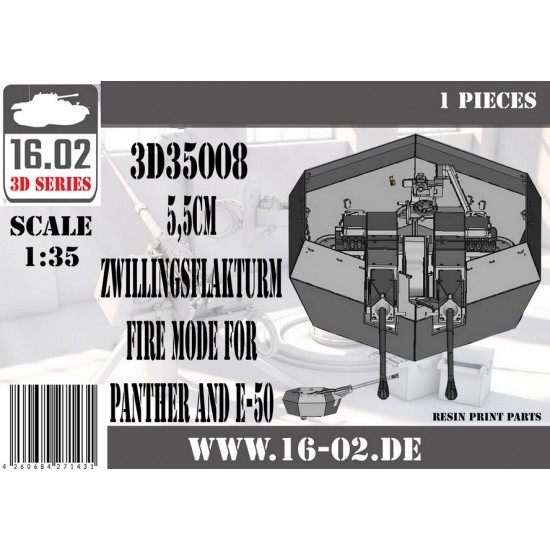 1/35 Panther and E-50 5.5cm Zwillingsflakturm Fire Mode