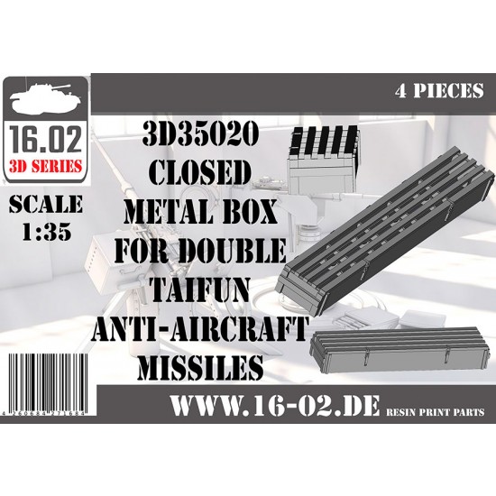 1/35 Closed Wooden Box for Double Taifun Anti-Aircraft Missiles (4pcs)