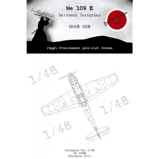 1/48 Messerschmitt Bf 109 E National Insignias Masking for Hasegawa kits