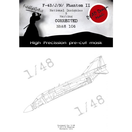 1/48 McDonnell Douglas F-4B/J/N Phantom II National Insignias Masking for Hasegawa kits