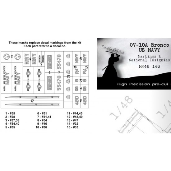 1/48 Rockwell OV-10A Bronco US NAVY National Insignias Masking for ICM kits