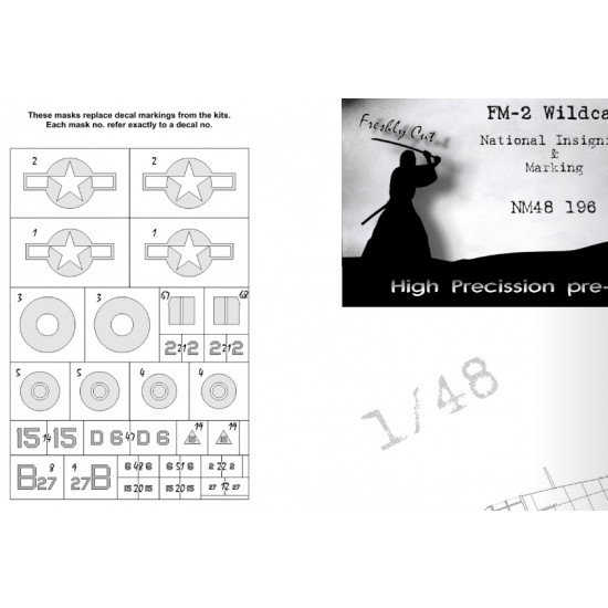 1/48 Grumman FM-2 Wildcat National Insignias Masks for Eduard kits