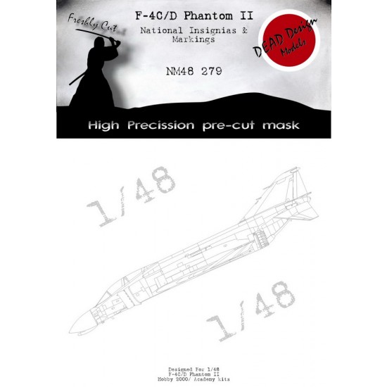 1/48 McDonnell Douglas F-4C/D Phantom II National Insignias Masks for Hobby 2000