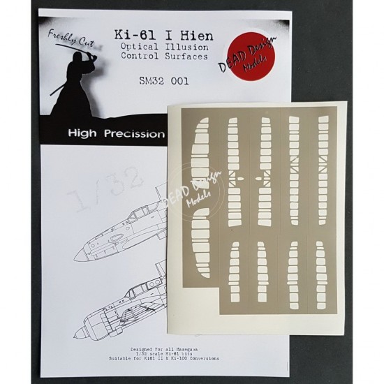 1/32 Kawasaki Ki-61 Hien Control Surfaces Masking for Hasegawa kits