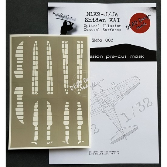 1/32 Kawanishi N1K2-j Shiden KAI Control Surfaces Masking for Hasegawa