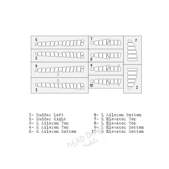 1/32 Nakajima Ki-43 II Hayabusa Control Surfaces Optical Illusion Masking for Hasegawa