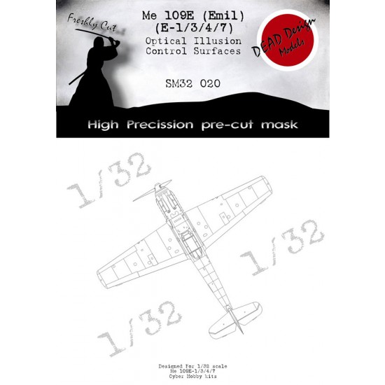 1/32 Messerschmitt Bf 109E Control Surfaces Masking for Dragon kits