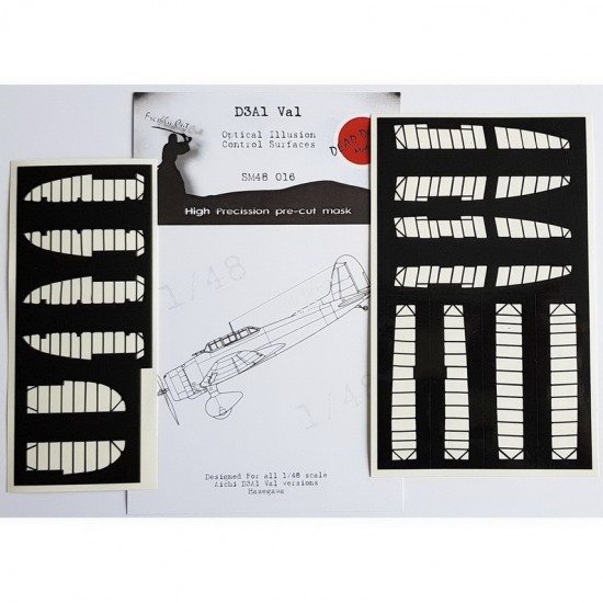 1/48 Aichi D3A1 Val Control Surfaces Optical Illusion Masking for Hasegawa kits