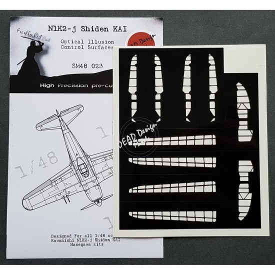 1/48 Kawanishi N1K2-J Shiden KAI Control Surfaces Masking for Hasegawa