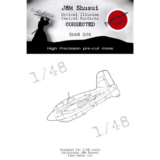 1/48 Mitsubishi J8MShusui Control Surfaces Masking for Fine Molds