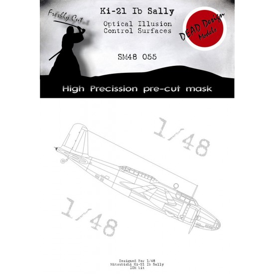 1/48 Mitsubishi Ki-21 Ib Sally Control Surfaces Masking for ICM kits