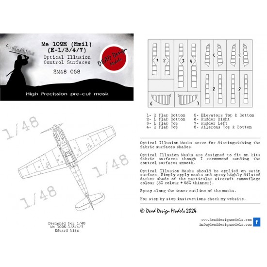 1/48 Messerschmitt Bf 109 E Masking for Eduard kits