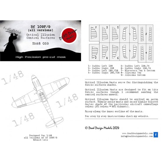 1/48 Messerschmitt Bf 109 G Masking for Eduard kits