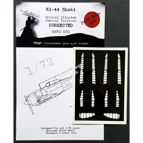 1/72 Nakajima Ki-44 Shoki Control Surfaces Masking for Hasegawa kits