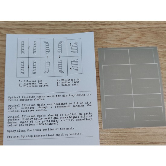 1/72 Messerschmitt Bf 109 G Control Surfaces Masking for Eduard kits