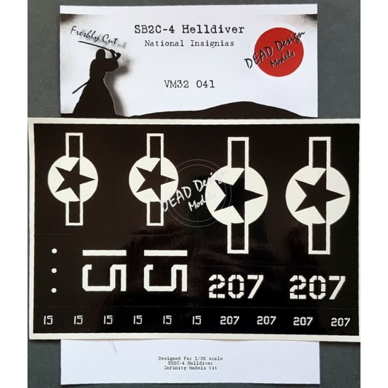 1/32 US Curtiss SB2C-4 Helldiver National Insignias Masking for Infinity Models kits