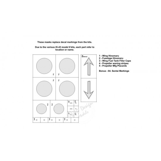 1/32 Nakajima Ki-43 II National Insignias Masking for Hasegawa kits