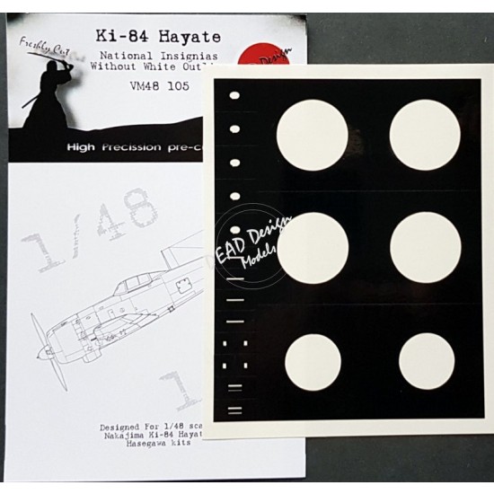 1/48 Nakajima Ki-84 Hayate National Insignias Masking for Hasegawa kits