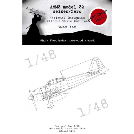 1/48 Mitsubishi A6M3 m.32 National Insignias Masking for Eduard kits