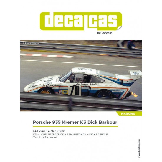 1/24 Porsche Kremer 935 K3 sponsored by Dick Barbour Racing - 1980 Decal for Nunu