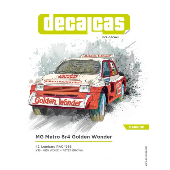 1/24 MG Metro 6r4 Group B sponsored by Golden Wonder - 1986 Decal for Belkits