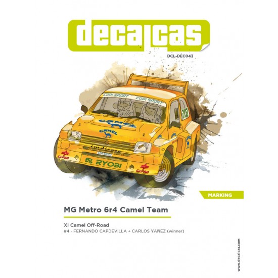 1/24 MG Metro 6r4 Group B Team Camel - 1990 Decal for Belkits