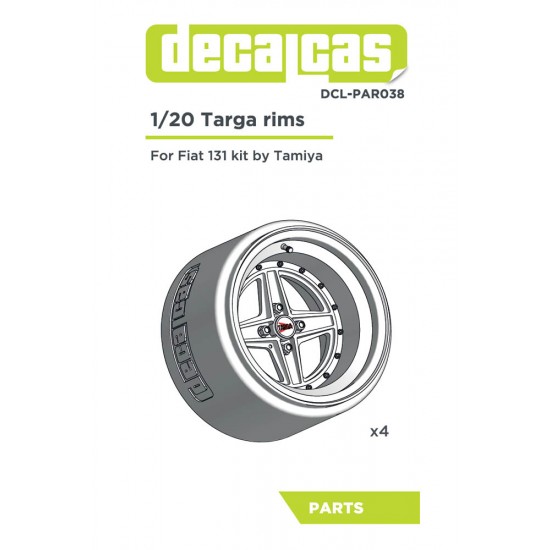 1/20 Fiat 131 Targa Rims for Decalcas #DCL-DEC051, Tamiya #20013/20015/20069