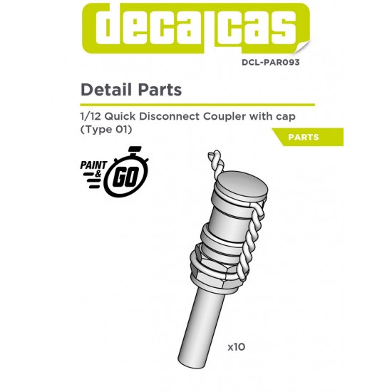 1/12 Quick Disconnect Coupler with Cap - Type 1 (10pcs)