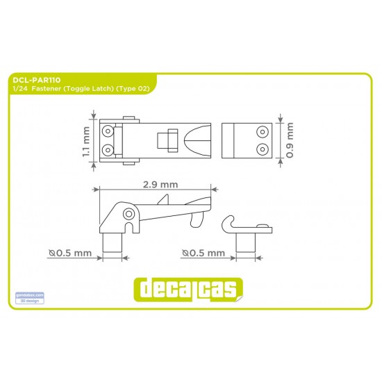 1/24 Toggle Latch Type 02 Bonnet Pins