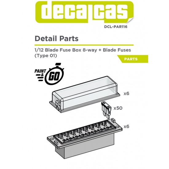 1/12 Blade Fuse Box 8 ways with Fuses