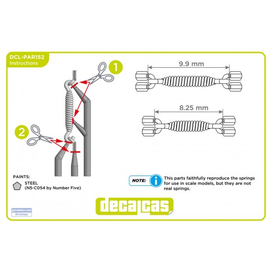 1/9 Long and Short Springs for Exhausts (10 + 10 pcs)